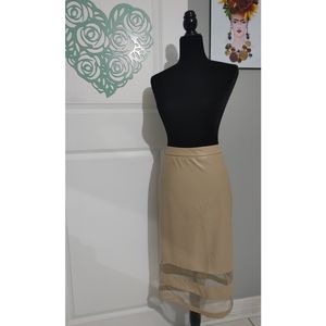 Faux-Leather Brown Skirt - size 18